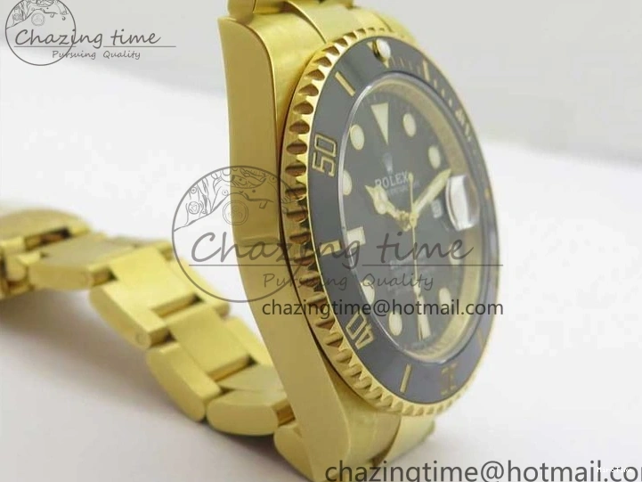 MiroTime 0111 WaterResistant Submariner 116618 LN D1F Best Edition YG Wrapped Black Dial on YG Wrapped Bracelet A 2588